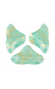 Les perles par Puca® Hélios beads Blue green opal splash 61100/94401